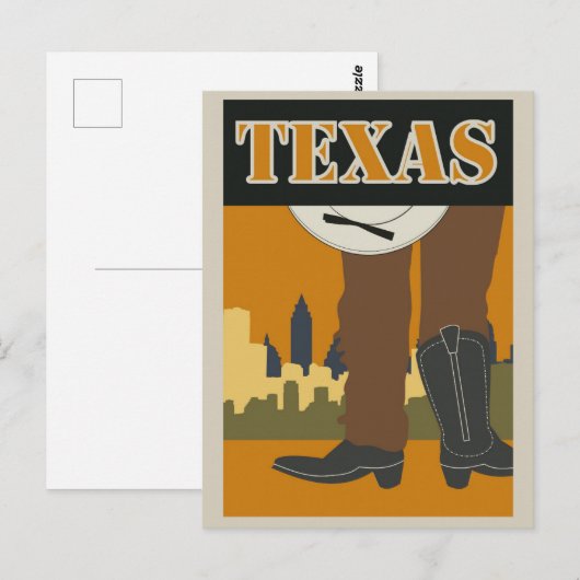  Texas Travel Poster Briefkaart (Voorkant / Achterkant)