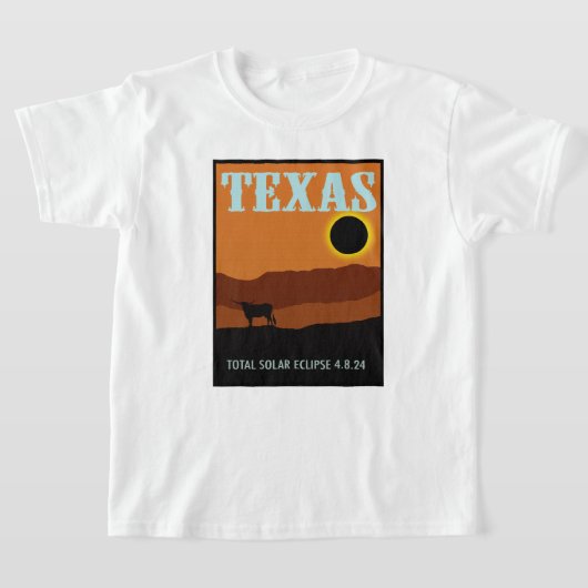 Texas Travel Poster Eclipse T-shirt (Laagn)