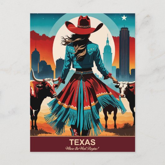 Texas Travel: Waar het Westen begint Briefkaart (Voorkant)