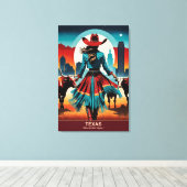 Texas Travel: Waar het Westen begint Canvas Afdruk (Insitu (Houten vloer))