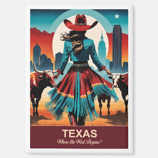 Texas Travel: Waar het Westen begint Magneet (Voorkant)