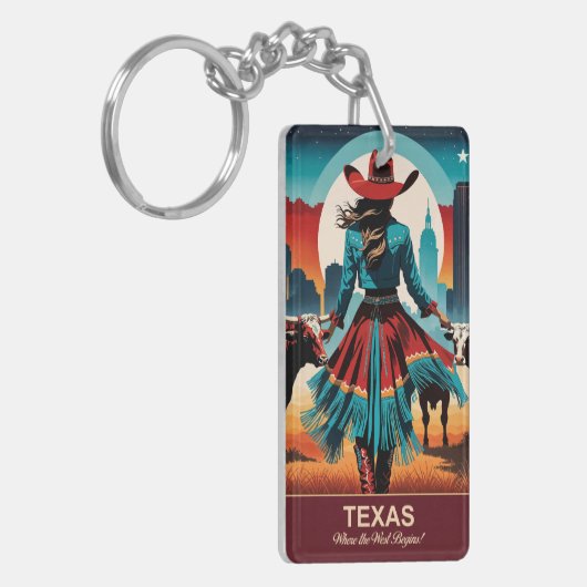 Texas Travel: Waar het Westen begint Sleutelhanger (Voorkant Links)