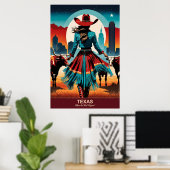 Texas Travel: Waar het Westen begint Travel Poster (Thuiskantoor)