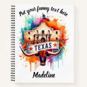 Texas Tribute met Alamo en Longhorn Notitieboek (Voorkant)