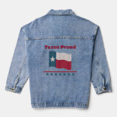 Texas Trots Lange Star State Waving Vlag Denim Jacket (Achterkant)
