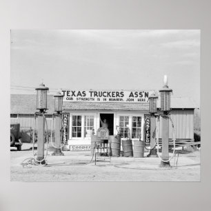 Texas Truck Stop, 1939.  foto Poster