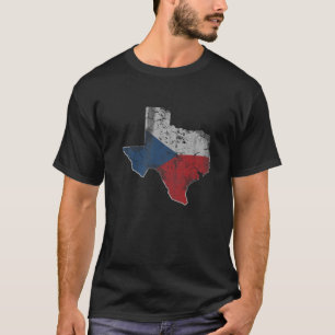 Texas Tsjechië Vlag onder Tsjechisch Bohemia Vint T-shirt