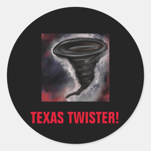 TEXAS TWISTER RONDE STICKER (Voorkant)