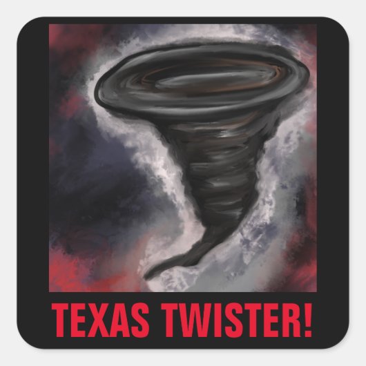 TEXAS TWISTER VIERKANTE STICKER (Voorkant)