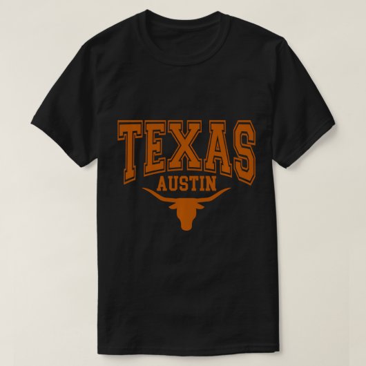 Texas TX American Longhorn United States Font Pull T-shirt (Design voorkant)