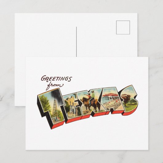 Texas TX Briefkaart (Voorkant / Achterkant)