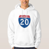 Texas TX I-20 Interstate Highway Shield - Hoodie (Voorkant)