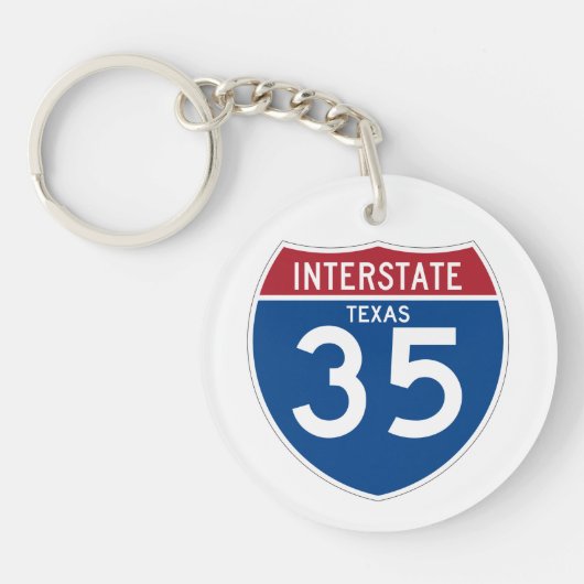 Texas TX I-35 Interstate Highway Shield - Sleutelhanger (Voorkant)