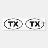 Texas TX oval Bumpersticker (Voorkant)