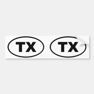 Texas TX oval Bumpersticker