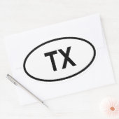 Texas "TX" Ovale Sticker (Envelop)