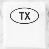 Texas "TX" Ovale Sticker (Tas)
