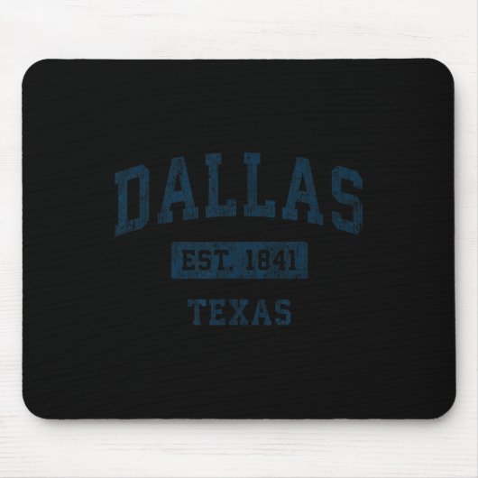 Texas TX Sport Design Navy Print Muismat (Voorkant)
