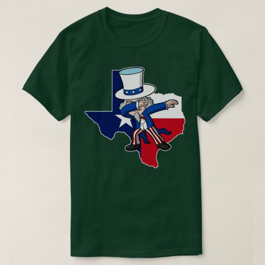 Texas Uncle Sam Texan 4 juli USA Patriottisch T-shirt (Design voorkant)