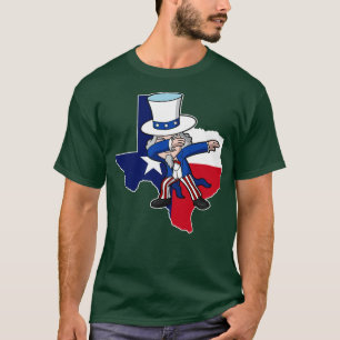 Texas Uncle Sam Texan 4 juli USA Patriottisch T-shirt