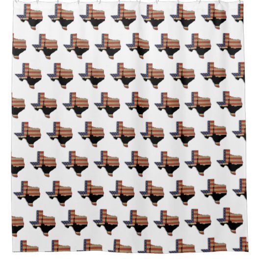 Texas US Flag and Crude Oil Drilling Rig Douchegordijn (Voorkant)