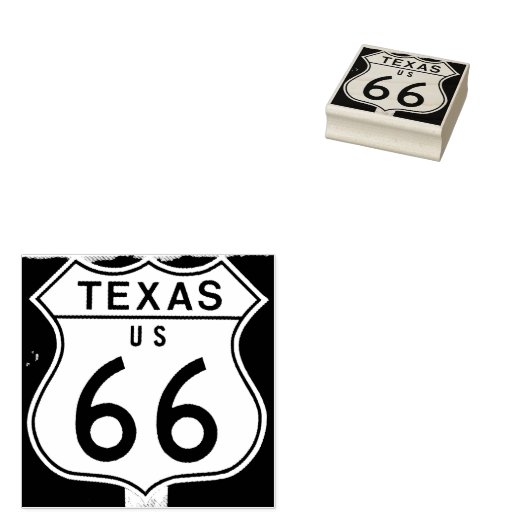 Texas US route 66 teken rubberen stempel (Gestempeld)