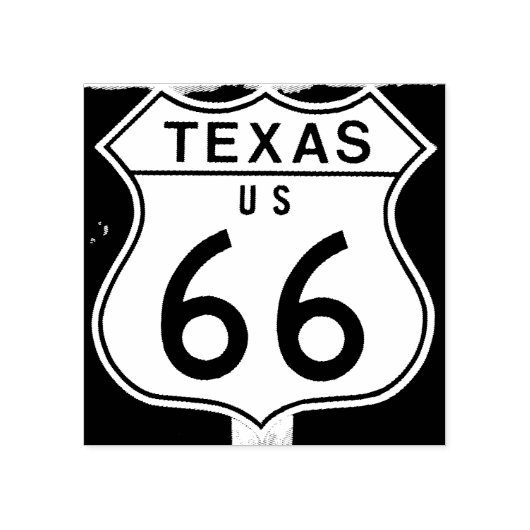 Texas US route 66 teken rubberen stempel (Afrduk)