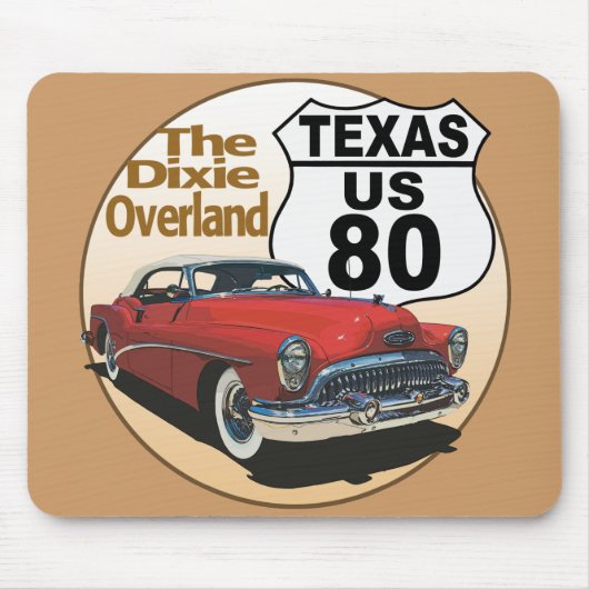 Texas US Route 80 - De Dixie Overland Muismat (Voorkant)