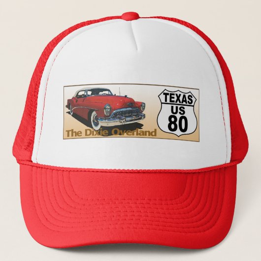 Texas US Route 80 - De Dixie Overland Trucker Pet (Voorkant)
