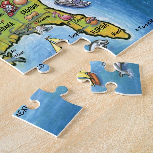 Texas USA Cartoon Map Legpuzzel (Zijkant)