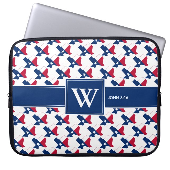 TEXAS USA Christelijk Scriptmonogram laptop Laptop Sleeve (Voorkant)