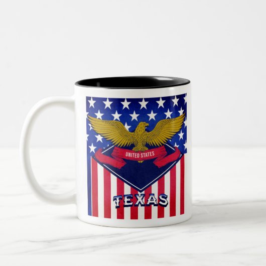 Texas USA Flag Tweekleurige Koffiemok (Links)