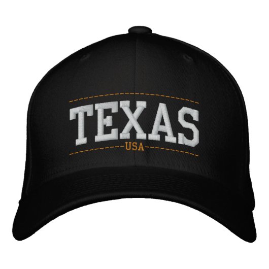 Texas USA Geborduurde Zip Petten (Voorkant)