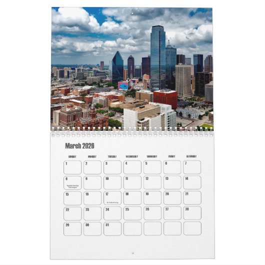 Texas-USA kalender (Mar 2026)