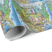 Texas USA Map Cadeaupapier (Rol Hoek)