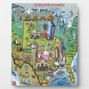 Texas USA Map Fotoplaat