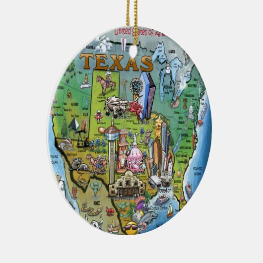 Texas USA Map Keramisch Ornament (Rechts)