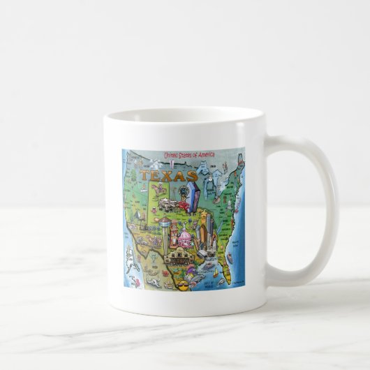 Texas USA Map Koffiemok (Rechts)