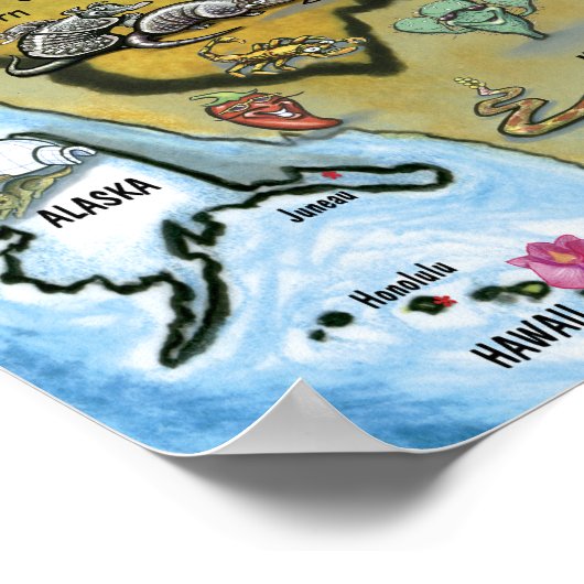 Texas USA Map Poster (Hoek)