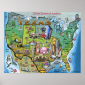 Texas USA Map Poster (Voorkant)