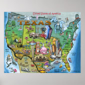 Texas USA Map Poster (Voorkant)
