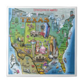 Texas USA Map Tegeltje (Voorkant)