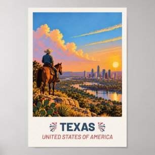 Texas USA – Oude Reisposter Poster