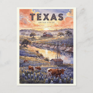 Texas USA Reis naar het verleden Briefkaart