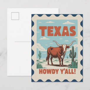 Texas USA Reisgids Oude Stijl Briefkaart
