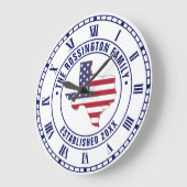 Texas USA Stars Stripes Kaart Familienaam DT ESTD Grote Klok (Hoek)