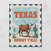 Texas USA Vintage Travel Briefkaart (Voorkant)