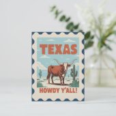 Texas USA Vintage Travel Briefkaart (Staand voorkant)