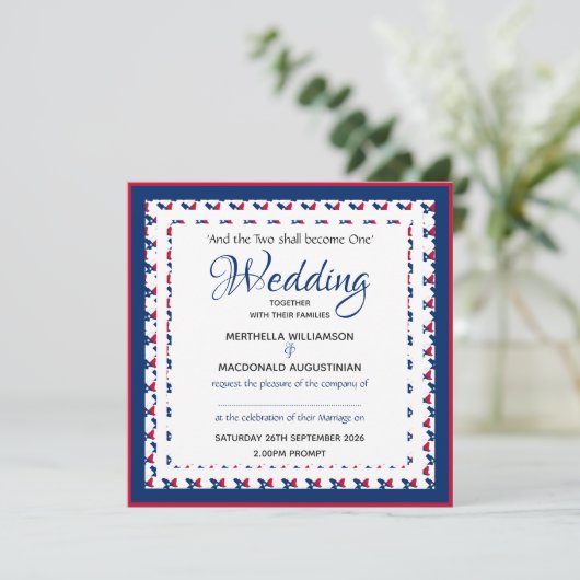 TEXAS USA VLAG Custom Patriotic Square Wedding Kaart (Staand voorkant)