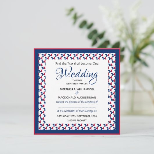 TEXAS USA VLAG Patriottische Custom Square Huwelij Kaart (Staand voorkant)